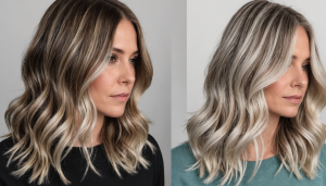 découvrez comment réussir la transition du balayage inversé entre cheveux bruns et cheveux blancs pour un résultat naturel et élégant.