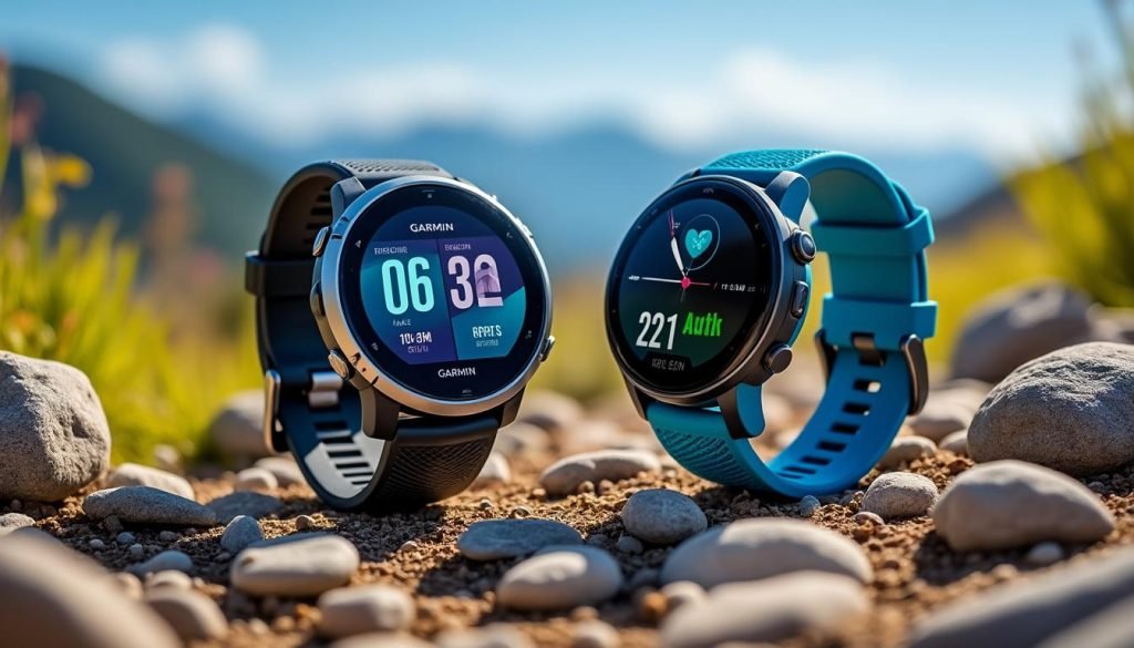 découvrez le duel ultime entre la garmin forerunner 965 et la coros pace pro, deux montres gps incontournables pour dominer les sentiers de trail avec précision, performance et endurance.